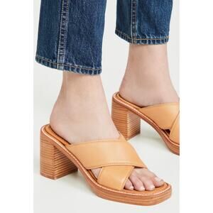 Rejina Pyo Donna Mules in Tan Leather Women's Size EU 41/ US 11